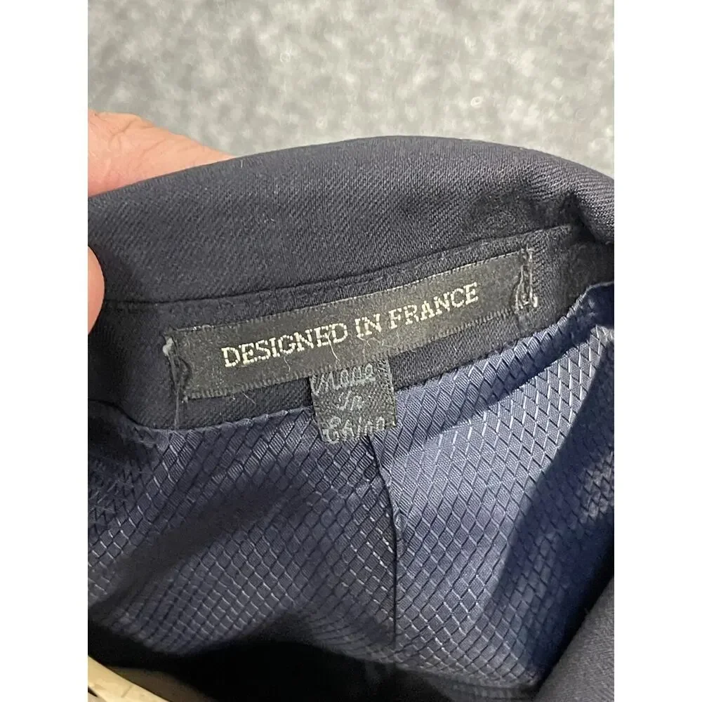 GIORGIO COSANI Suit Jacket Mens 42 L Wool Blue Sport Coat Navy N77